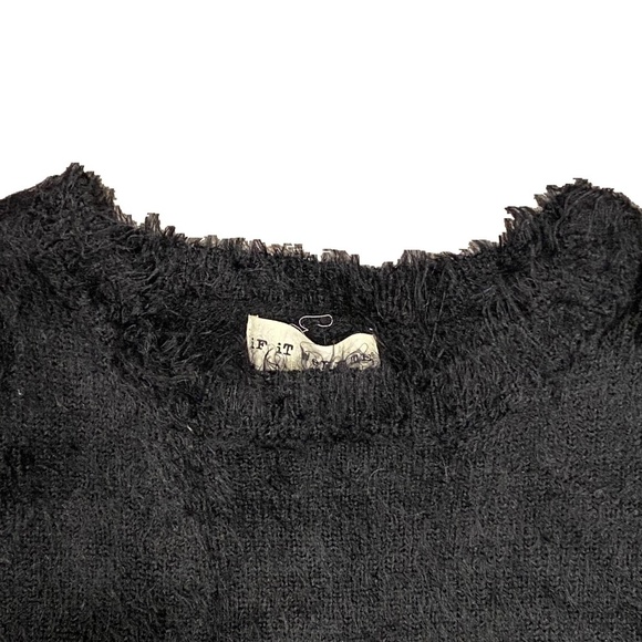 IF IT WERE ME Fuzzy Soft Cozy Black Long Sleeve Sweater Midi Dress Whimsigoth M - Picture 7 of 16